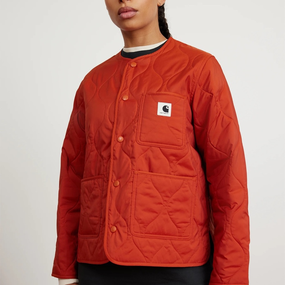 LIKE NEW Carhartt WIP Skyler Quilted Jacket in Brick Size Small (RARE)